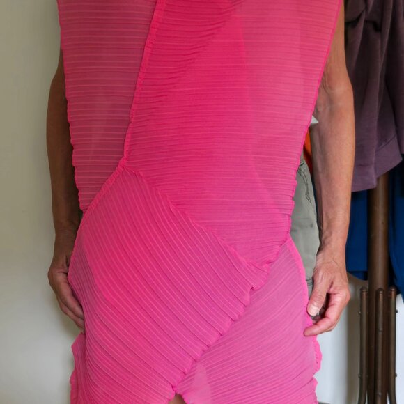 Hot Pink Crinkle Scarf Wrap - Picture 2 of 4